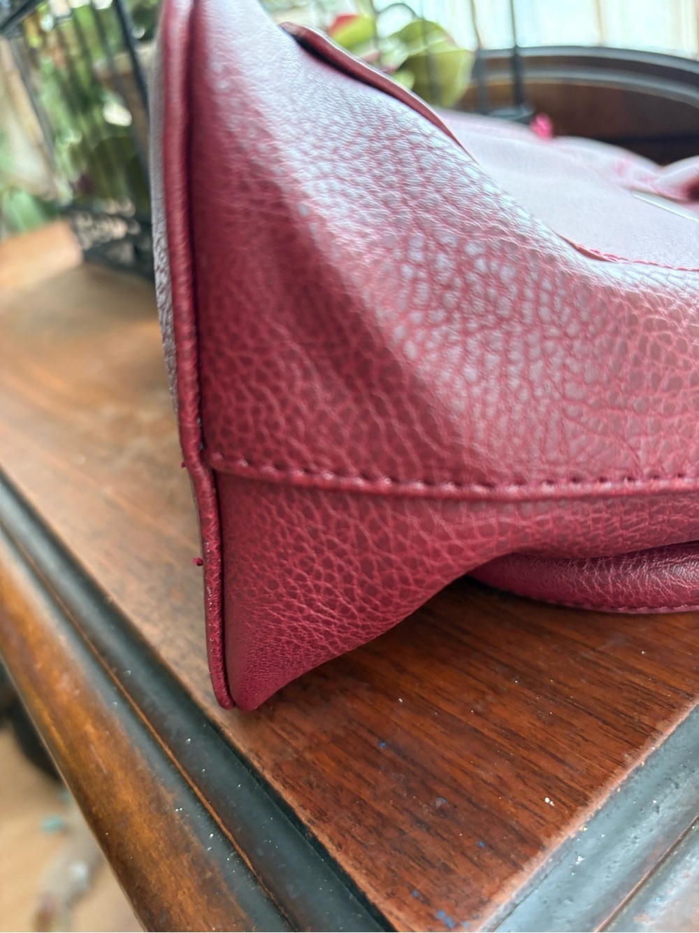 Roots 73 Red Burgundy Top-Handle Shoulder vegan leather Bag y2k - Picture 7 of 11